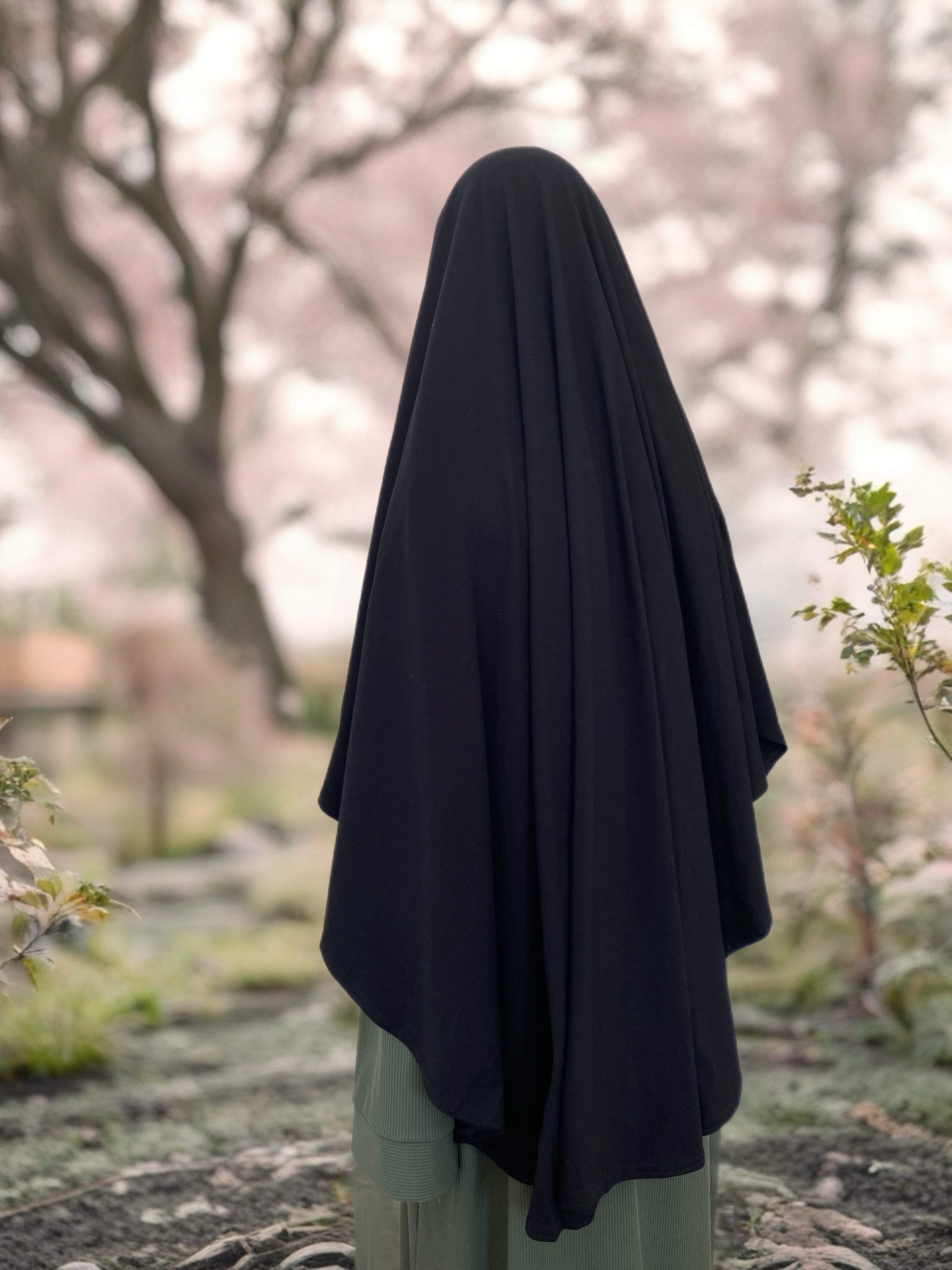 Jersey Cotton Khimar (schwarz)