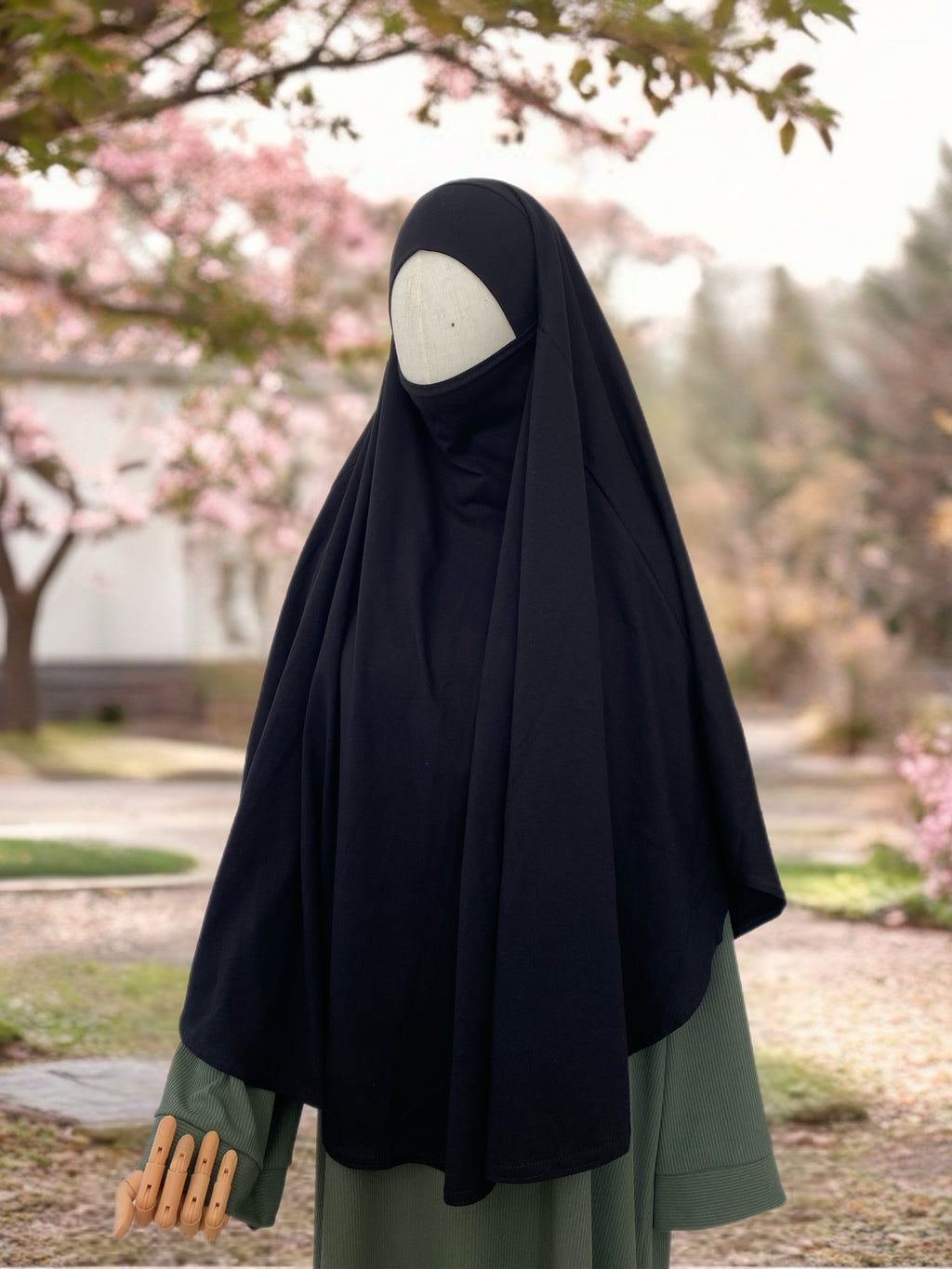 Jersey Cotton Khimar (schwarz)