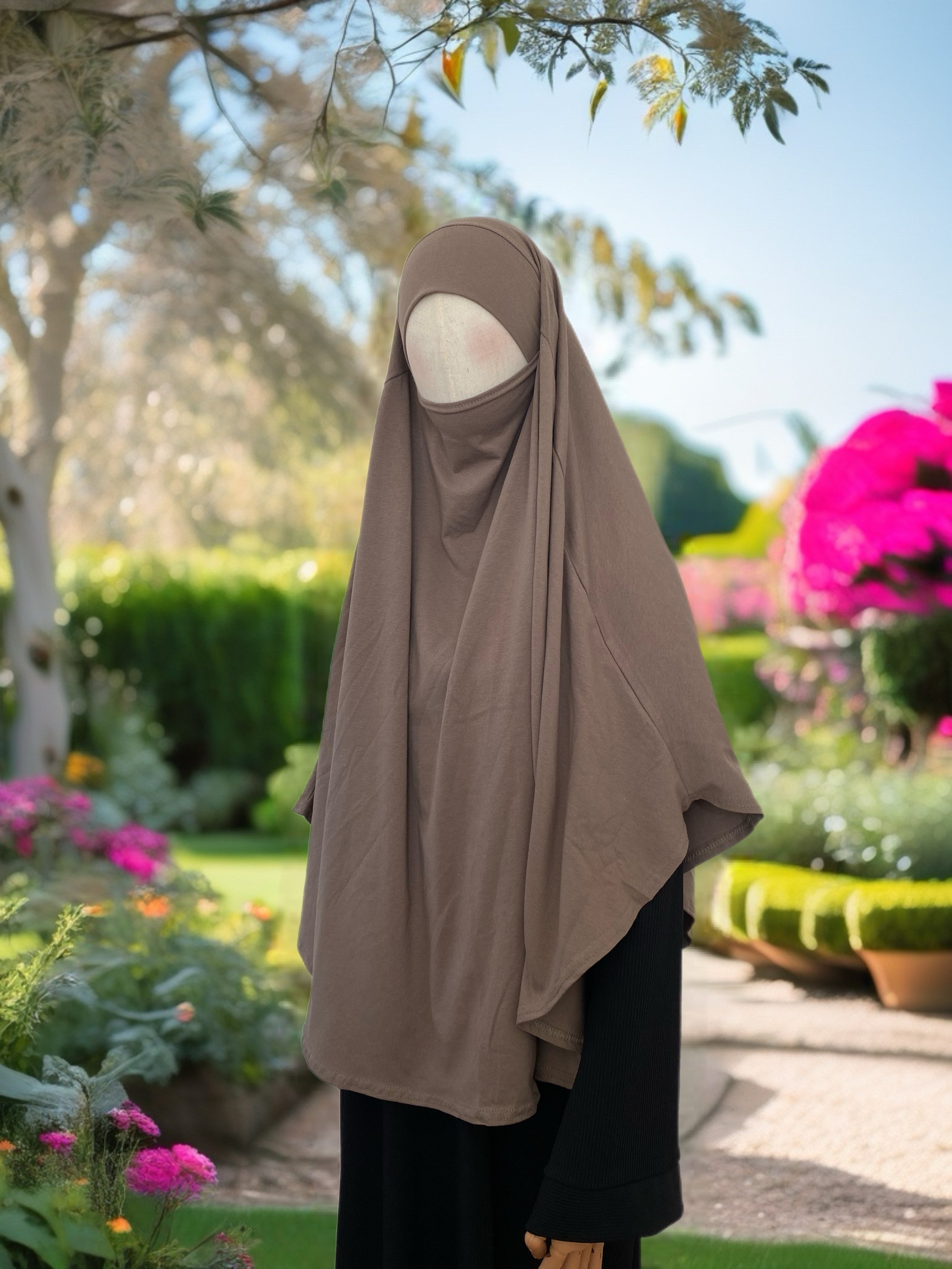 Jersey Cotton Khimar (taupe)