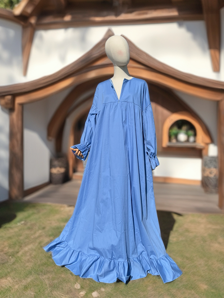 Abaya Popeline (jeanblau)